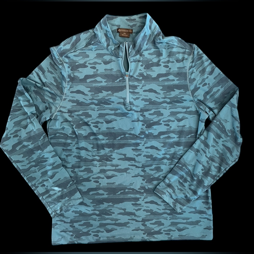 Kyodan Golf Blue Camouflage 1/4 Zip Pullover Men’s Large